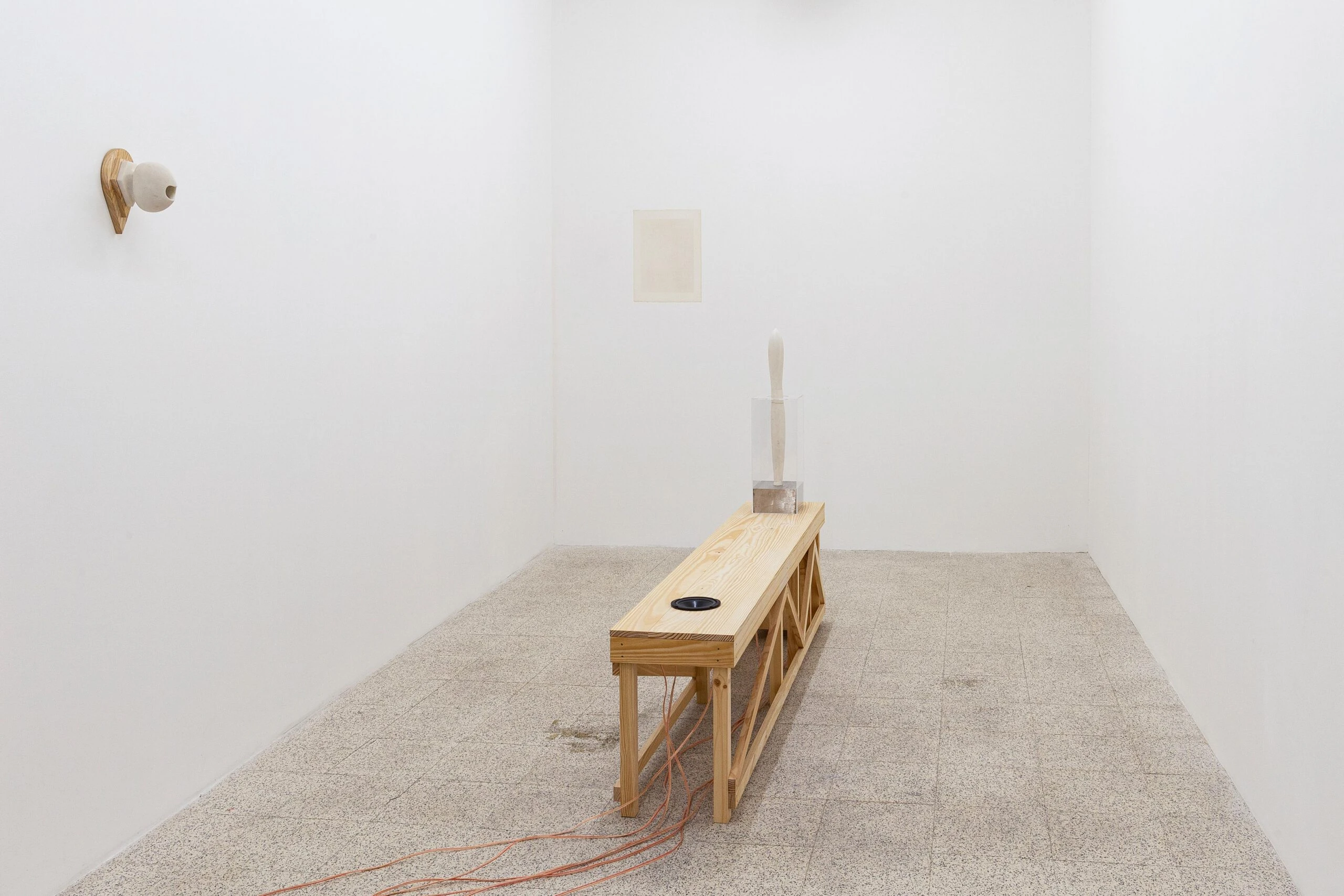 Schumacher, 2026 Painted ceramics, painted MDF and found object 149 x 39 x 29 cm
